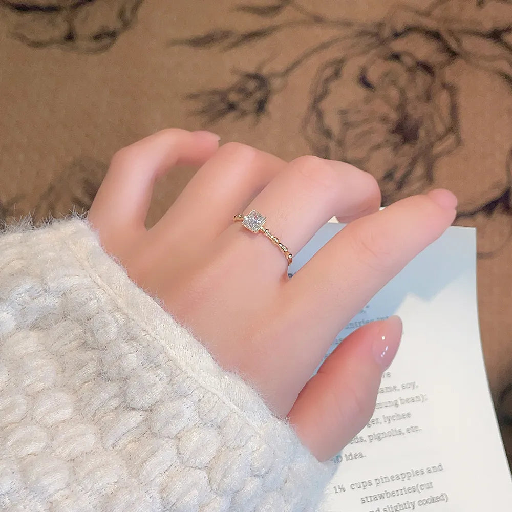 0.51 ct Princess-Cut Lab-Grown Diamond Ring in 18K Yellow Gold