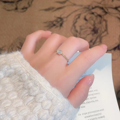 0.51 ct Princess-Cut Lab-Grown Diamond Ring in 18K Yellow Gold