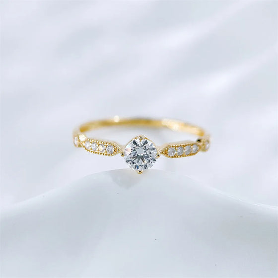 0.24 ct Round-Cut Lab-Grown Diamond Ring in 18K Yellow Gold