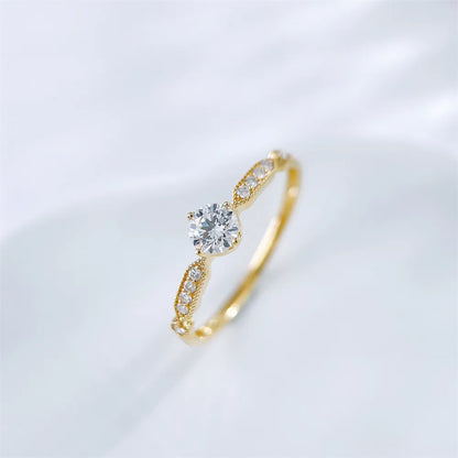 0.24 ct Round-Cut Lab-Grown Diamond Ring in 18K Yellow Gold – APYFR0357-Y
