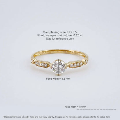 0.24 ct Round-Cut Lab-Grown Diamond Ring in 18K Yellow Gold – APYFR0357-Y