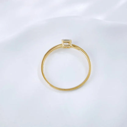0.18 ct Minimalist Princess-Cut Lab-Grown Diamond Solitaire Ring in 18K Yellow Gold