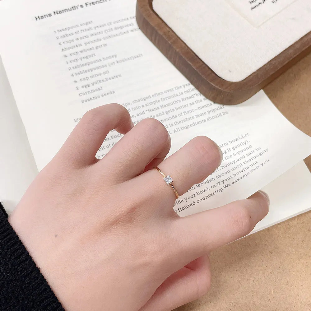 0.18 ct Minimalist Princess-Cut Lab-Grown Diamond Solitaire Ring in 18K Yellow Gold