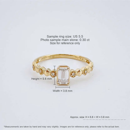 0.34 ct Emerald-Cut Lab-Grown Diamond Ring in 18K Yellow Gold – APYFR0360-Y
