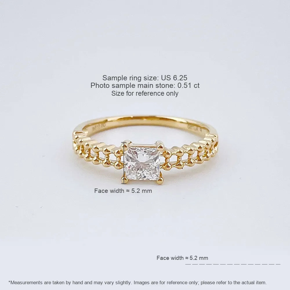 0.54 ct Celestial Princess-Cut Lab-Grown Diamond Ring in 18K Yellow Gold – APYFR0361-Y