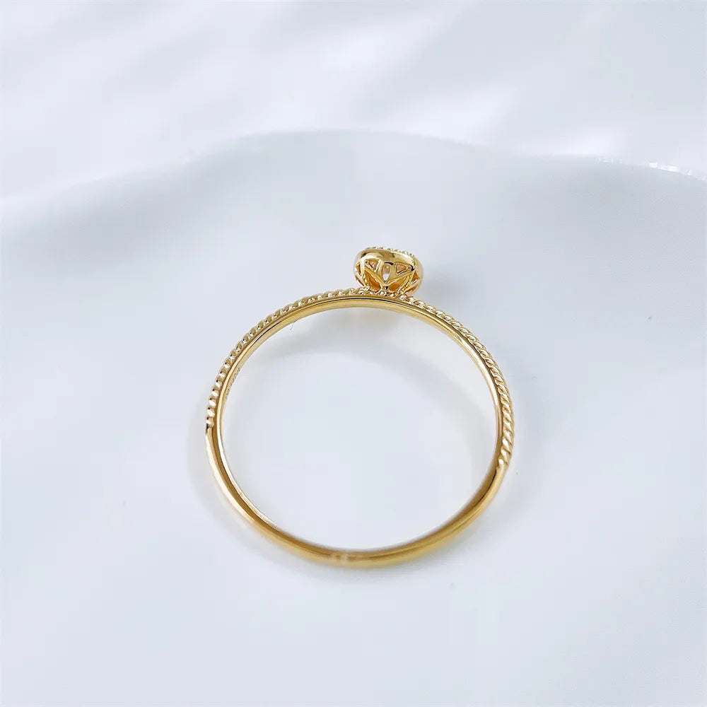 0.14 ct Vintage Cushion-Cut Lab-Grown Diamond Ring in 18K Yellow Gold