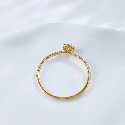 0.14 ct Vintage Cushion-Cut Lab-Grown Diamond Ring in 18K Yellow Gold