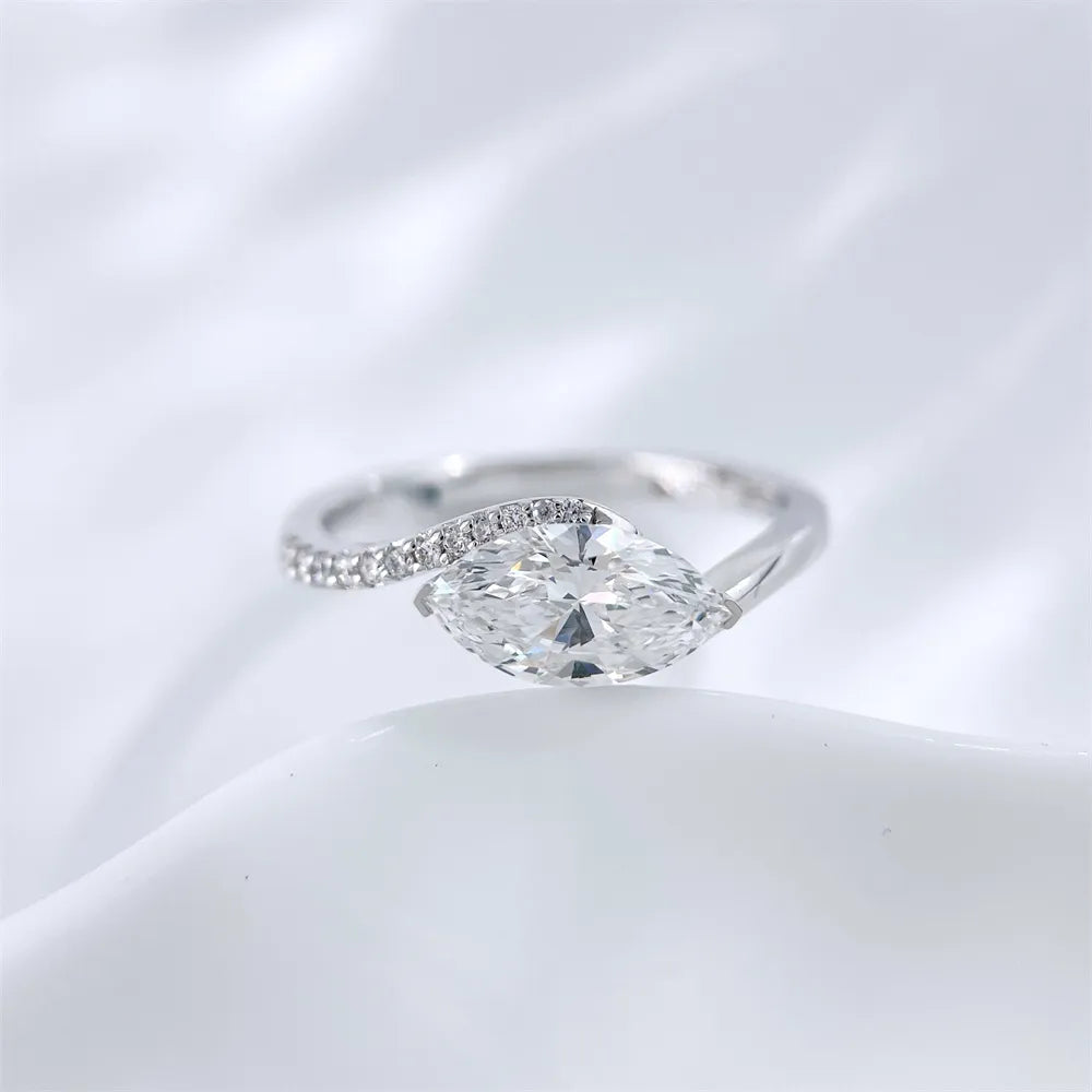 1.07 ct Celestial Marquise-Cut Lab-Grown Diamond Ring in 18K White Gold