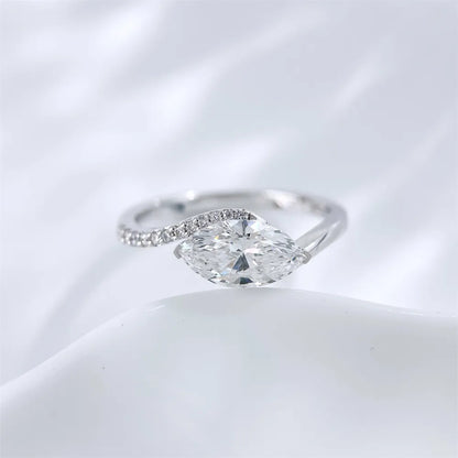 1.07 ct Celestial Marquise-Cut Lab-Grown Diamond Ring in 18K White Gold