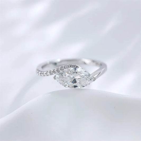 1.07 ct Celestial Marquise-Cut Lab-Grown Diamond Ring in 18K White Gold