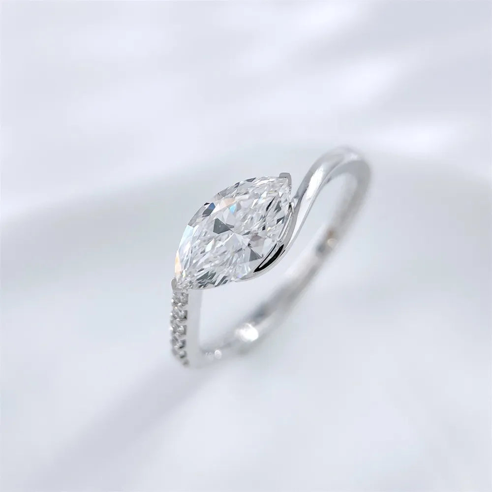 1.07 ct Celestial Marquise-Cut Lab-Grown Diamond Ring in 18K White Gold