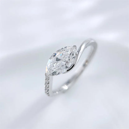 1.07 ct Celestial Marquise-Cut Lab-Grown Diamond Ring in 18K White Gold