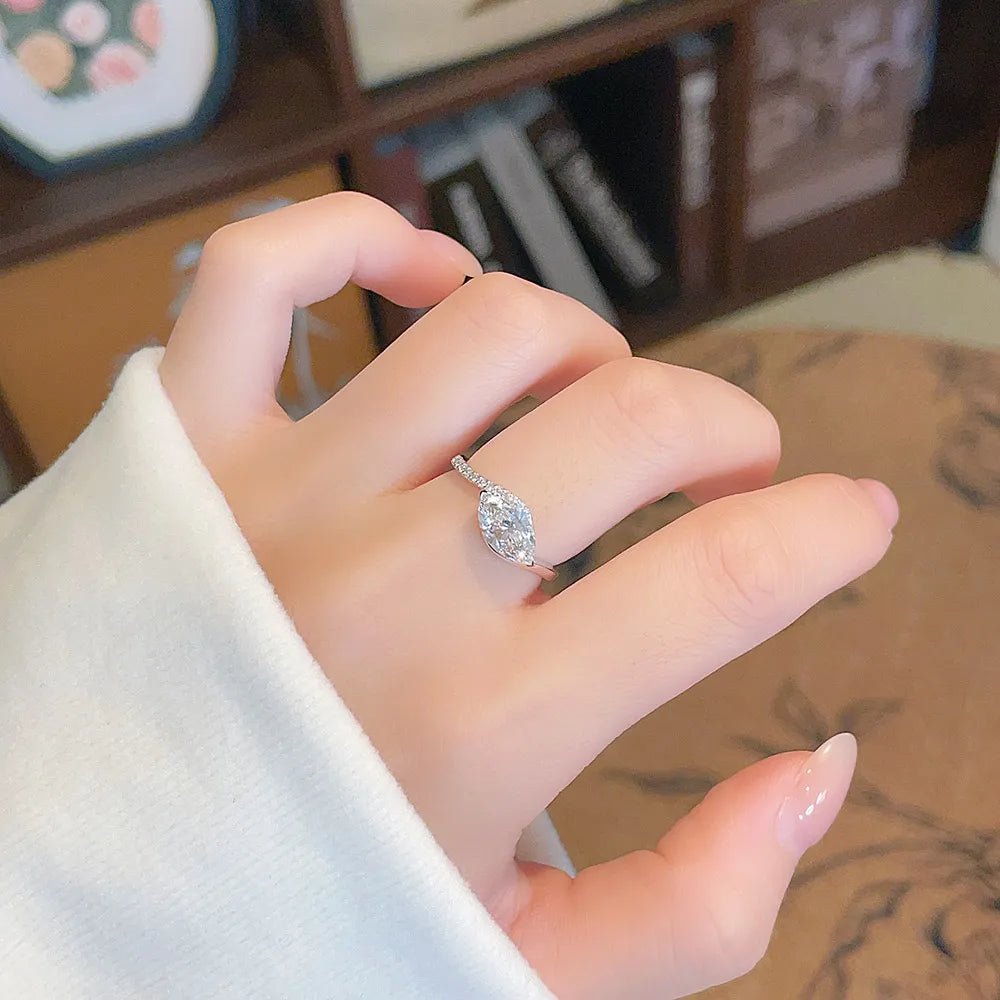 1.07 ct Celestial Marquise-Cut Lab-Grown Diamond Ring in 18K White Gold