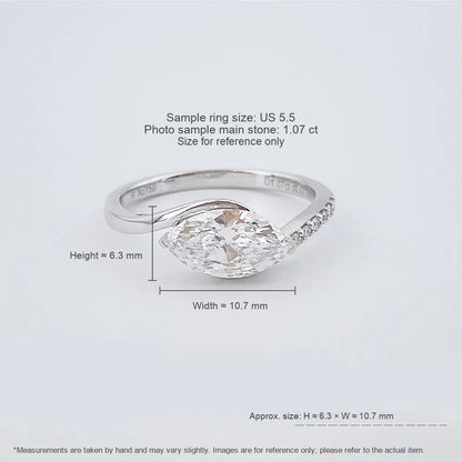 1.07 ct Celestial Marquise-Cut Lab-Grown Diamond Ring in 18K White Gold