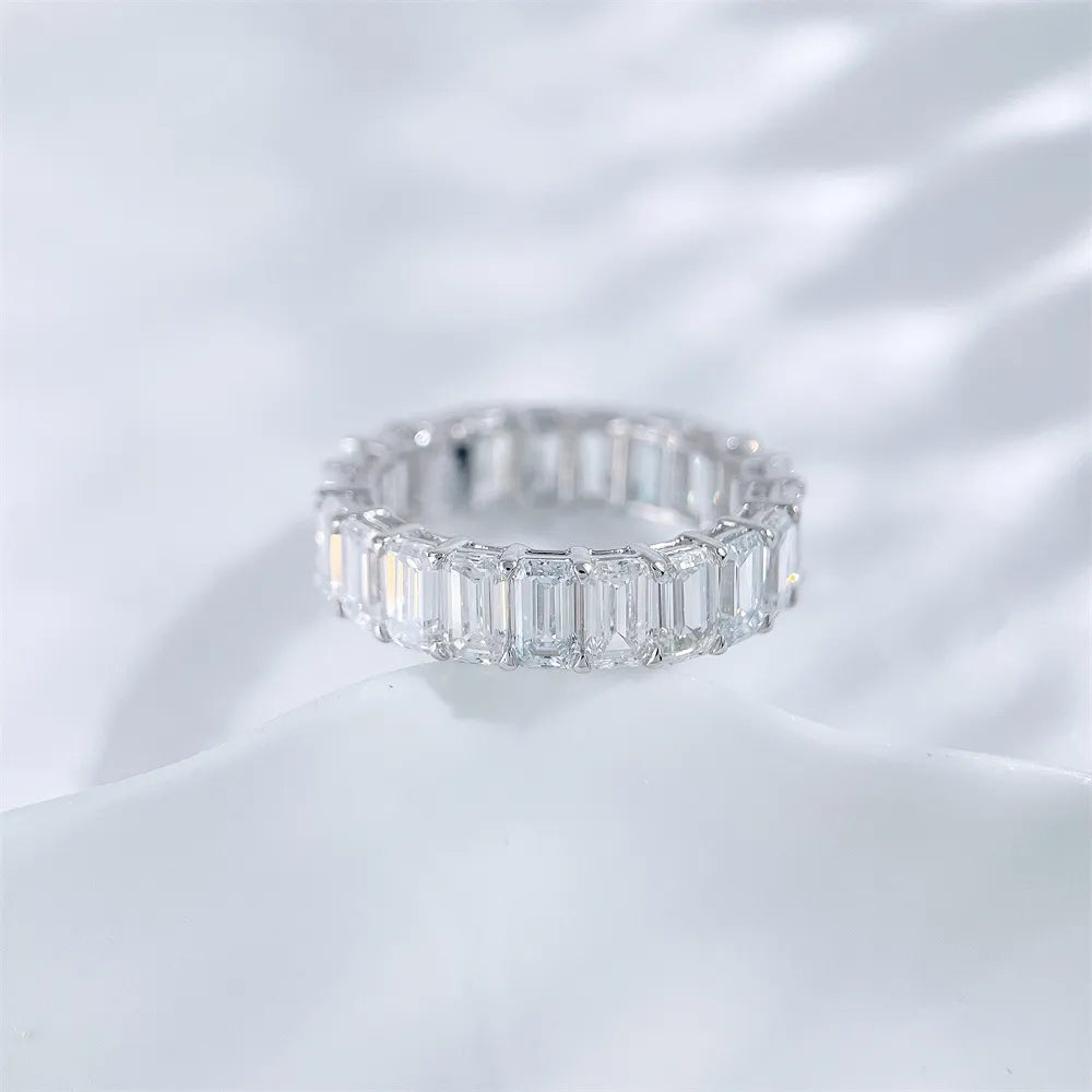 6.55 ctw Emerald-Cut Lab-Grown Diamond Band in 18K White Gold