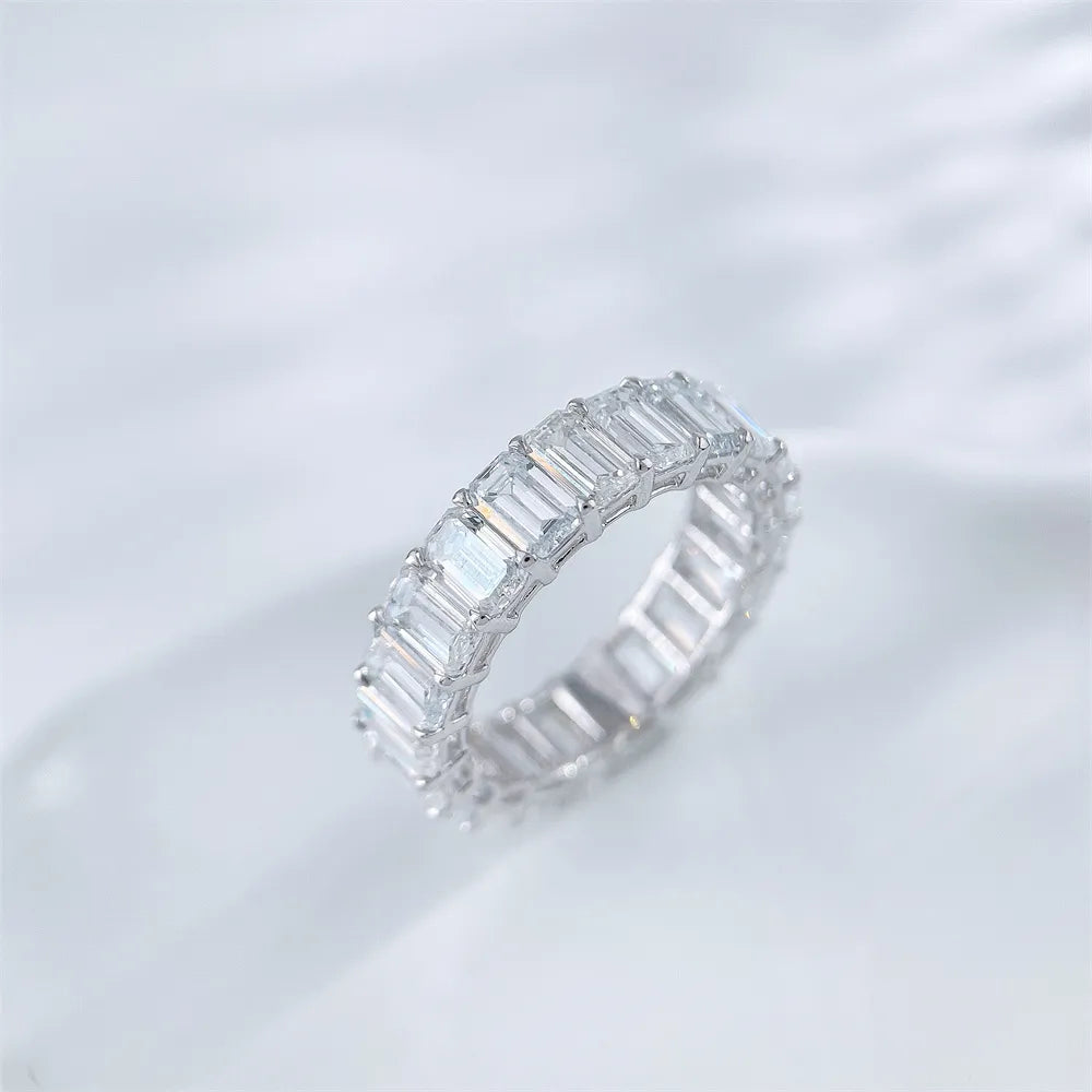 6.55 ctw Emerald-Cut Lab-Grown Diamond Band in 18K White Gold