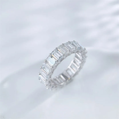 6.55 ctw Emerald-Cut Lab-Grown Diamond Band in 18K White Gold