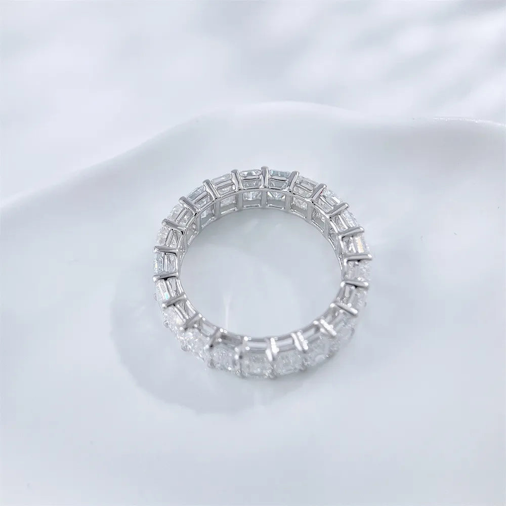 6.55 ctw Emerald-Cut Lab-Grown Diamond Band in 18K White Gold