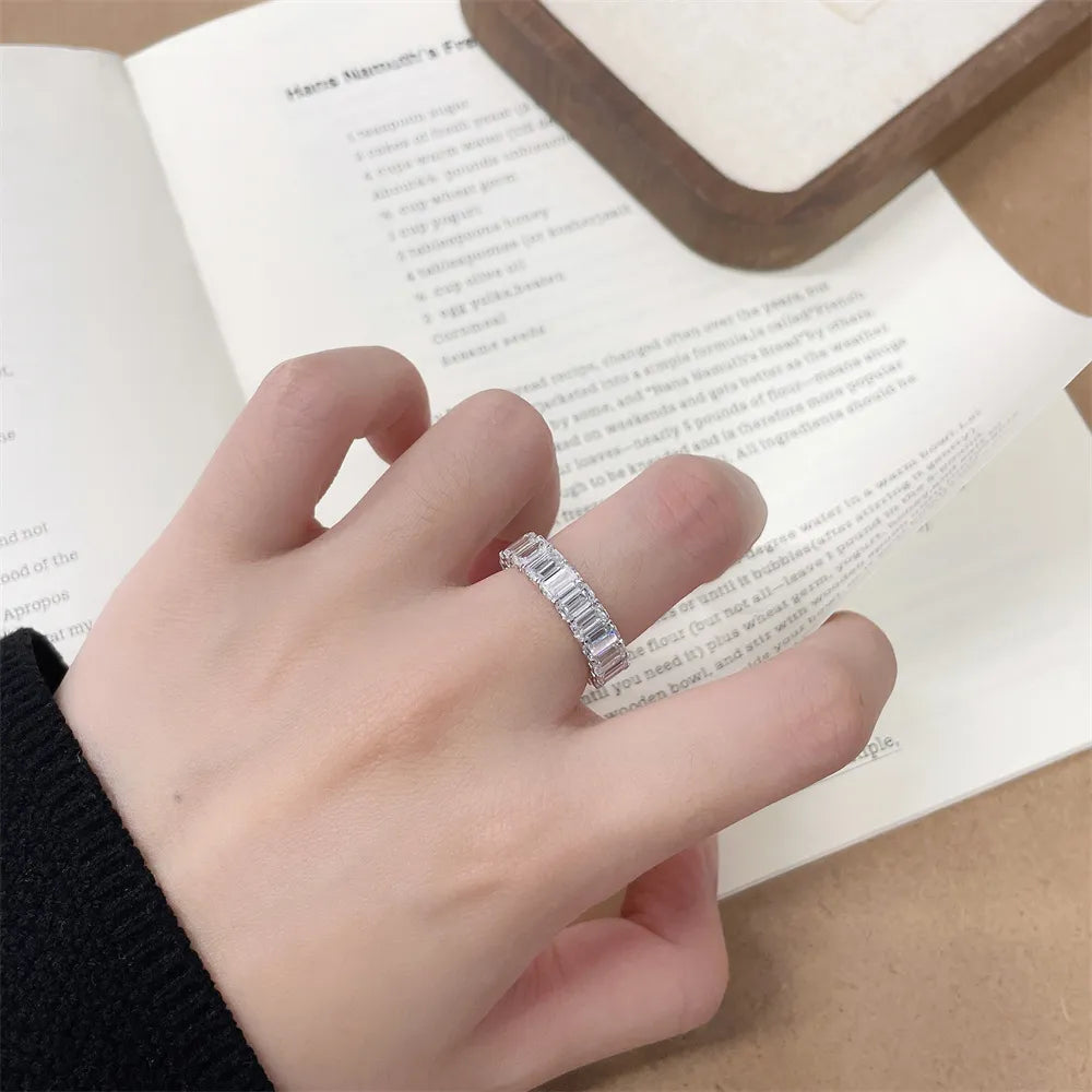 6.55 ctw Emerald-Cut Lab-Grown Diamond Band in 18K White Gold