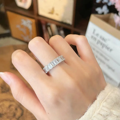 6.55 ctw Emerald-Cut Lab-Grown Diamond Band in 18K White Gold