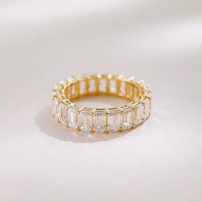 6.62 ctw Emerald-Cut Lab-Grown Diamond Band in 18K Yellow Gold