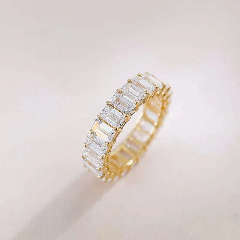 6.62 ctw Emerald-Cut Lab-Grown Diamond Band in 18K Yellow Gold