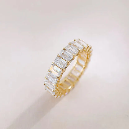 6.62 ctw Emerald-Cut Lab-Grown Diamond Band in 18K Yellow Gold