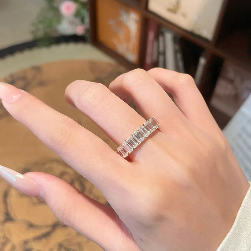 6.62 ctw Emerald-Cut Lab-Grown Diamond Band in 18K Yellow Gold