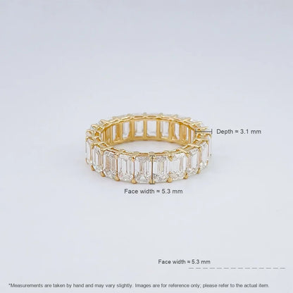 6.62 ctw Emerald-Cut Lab-Grown Diamond Band in 18K Yellow Gold