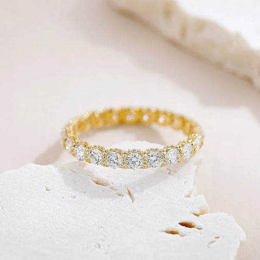 1.26 ctw Stackable Round-Cut Lab-Grown Diamond Band in 18K Yellow Gold
