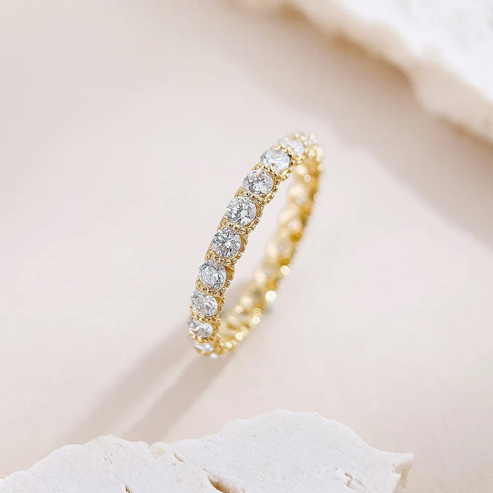 1.26 ctw Stackable Round-Cut Lab-Grown Diamond Band in 18K Yellow Gold