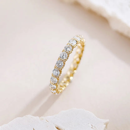 1.26 ctw Stackable Round-Cut Lab-Grown Diamond Band in 18K Yellow Gold