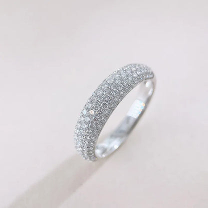 0.82 ctw Pavé Round-Cut Lab-Grown Diamond Band in 18K White Gold