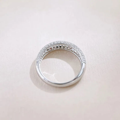 0.82 ctw Pavé Round-Cut Lab-Grown Diamond Band in 18K White Gold