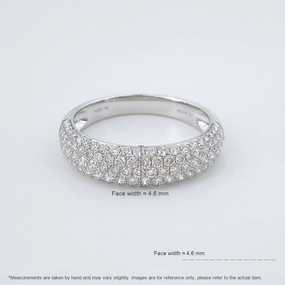 0.82 ctw Pavé Round-Cut Lab-Grown Diamond Band in 18K White Gold