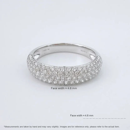 0.82 ctw Pavé Round-Cut Lab-Grown Diamond Band in 18K White Gold