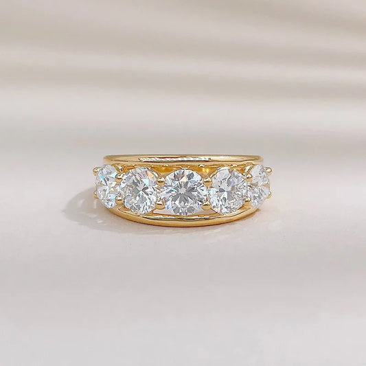2.55 ctw Classic Round-Cut Lab-Grown Diamond Band in 18K Yellow Gold
