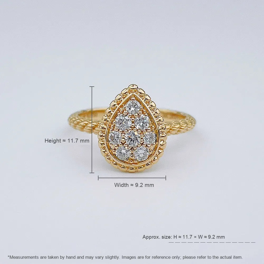 0.28 ctw Vintage Cluster Round-Cut Lab-Grown Diamond Ring in 18K Yellow Gold