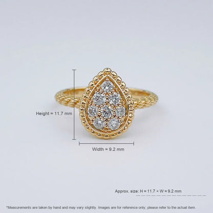 0.28 ctw Vintage Cluster Round-Cut Lab-Grown Diamond Ring in 18K Yellow Gold