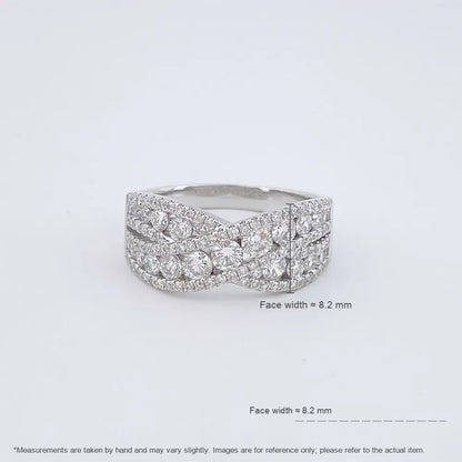 1.14 ctw Cross Mixed-Cut Lab-Grown Diamond Band in 18K White Gold