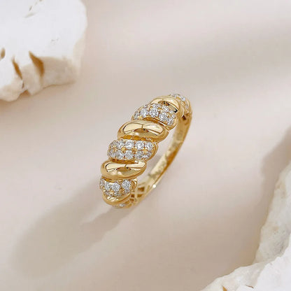 0.45 ctw Vintage Round-Cut Lab-Grown Diamond Band in 18K Yellow Gold – APYFR0375-Y