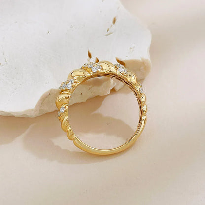 0.45 ctw Vintage Round-Cut Lab-Grown Diamond Band in 18K Yellow Gold – APYFR0375-Y
