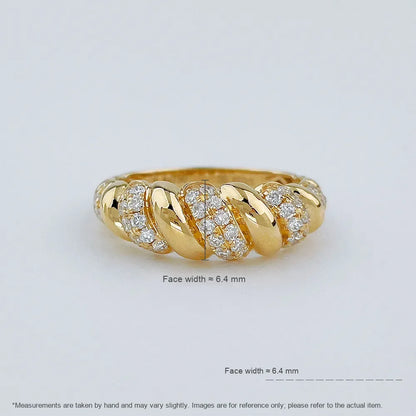 0.45 ctw Vintage Round-Cut Lab-Grown Diamond Band in 18K Yellow Gold – APYFR0375-Y