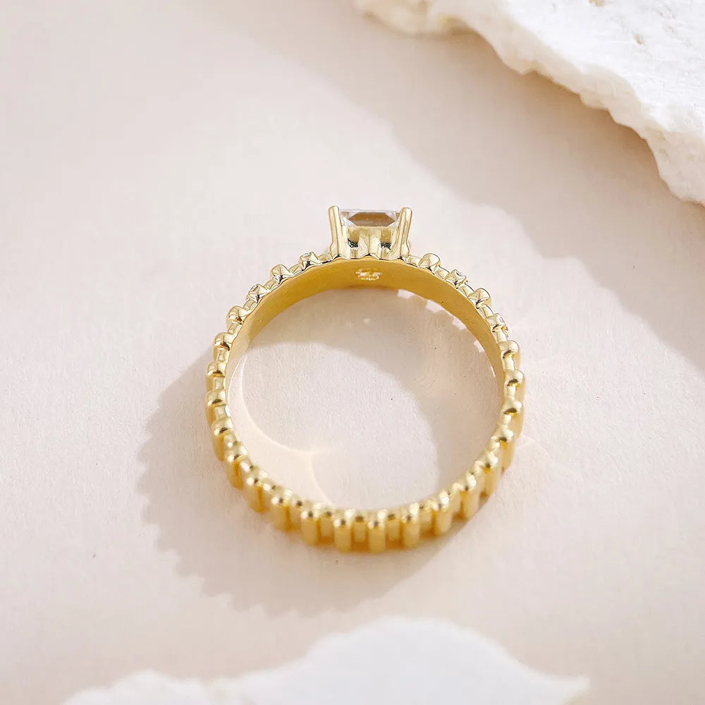0.63 ct Vintage Princess-Cut Lab-Grown Diamond Ring in 18K Yellow Gold – APYFR0378-Y