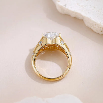 2.19 ct Celestial Heart-Cut Lab-Grown Diamond Ring in 18K Yellow Gold