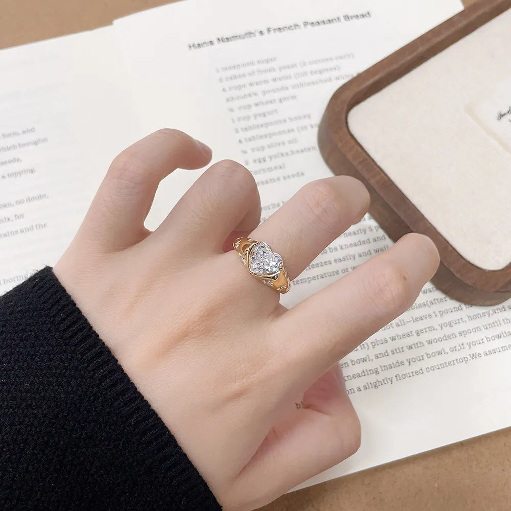 2.19 ct Celestial Heart-Cut Lab-Grown Diamond Ring in 18K Yellow Gold