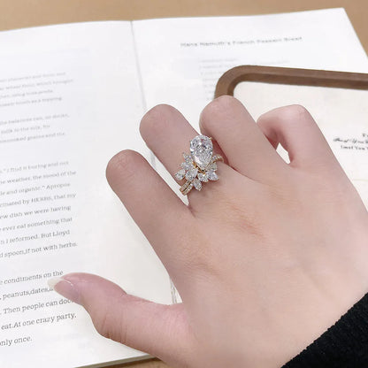 3.12 ct Statement Pear-Cut Lab-Grown Diamond Ring in 18K Yellow Gold