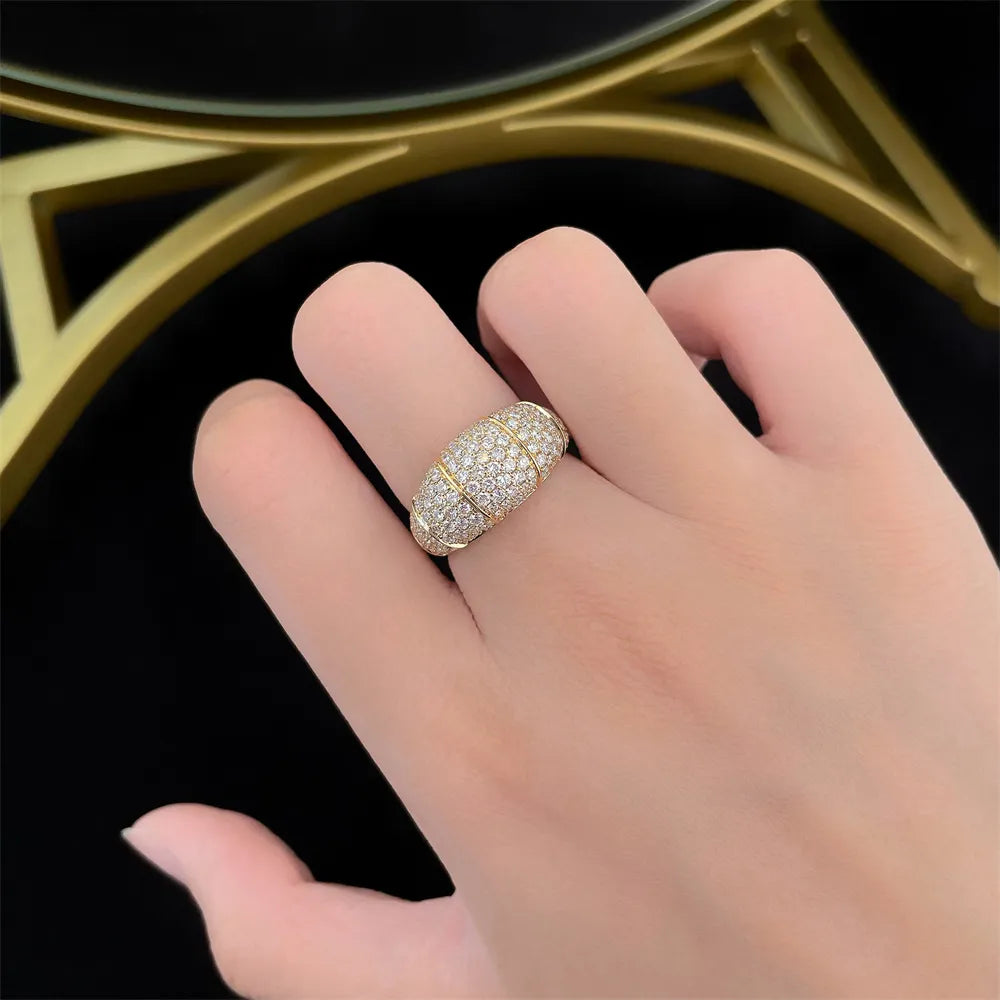 1.55 ctw Statement Pavé Round-Cut Lab-Grown Diamond Band in 18K Yellow Gold