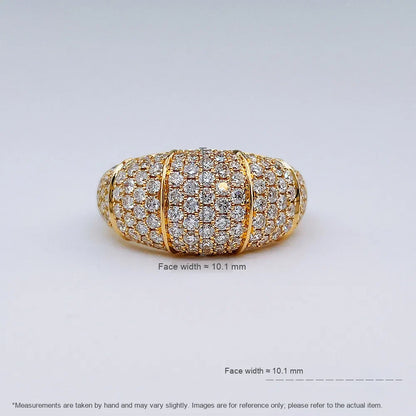 1.55 ctw Statement Pavé Round-Cut Lab-Grown Diamond Band in 18K Yellow Gold