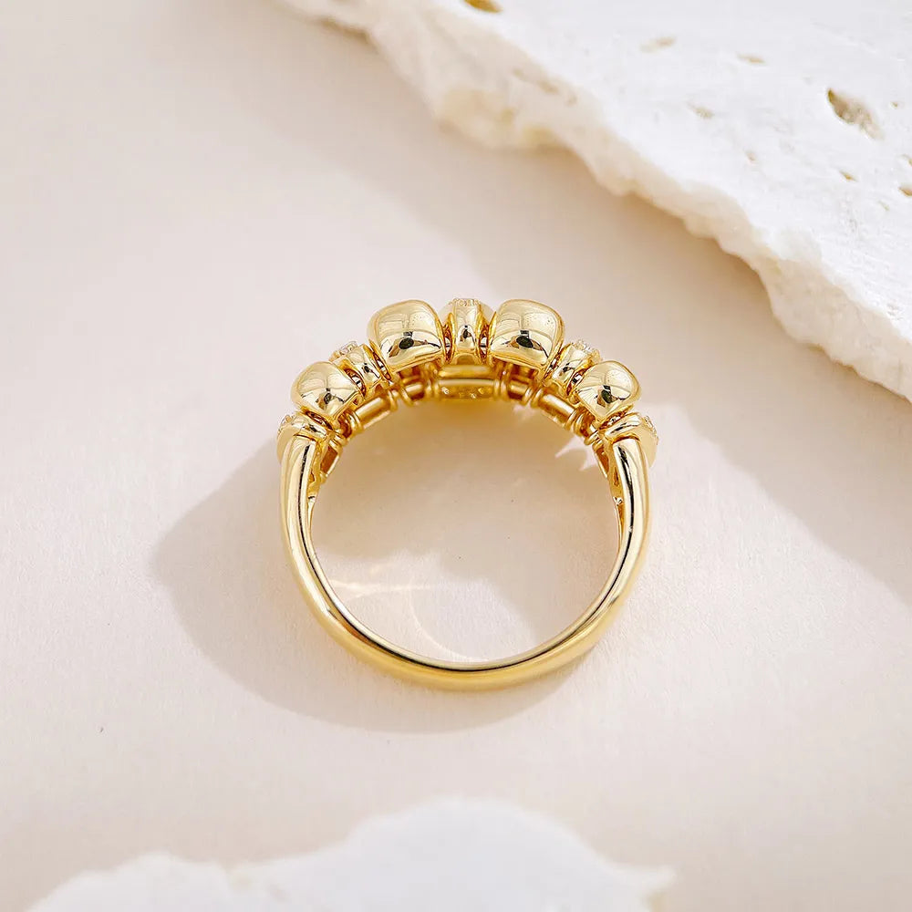 0.29 ctw Cross Round-Cut Lab-Grown Diamond Band in 18K Yellow Gold